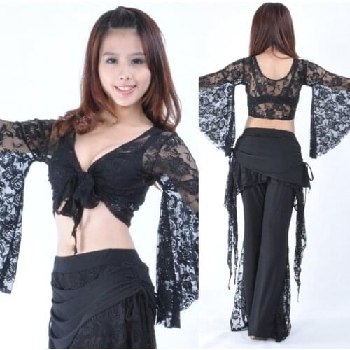 2016 The new Lace pants + lace blouse advanced belly dance practice clothes suit clothing wholesale