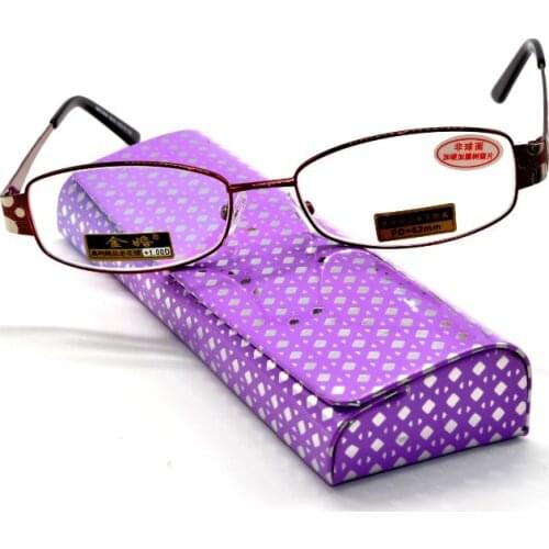 Reading Glasses With Case Multicoating Bubble Pattern Frame Business Light Titanium Alloy +4.5 +5 +5.5 +6 +6.5 +7 +7.5 to +12