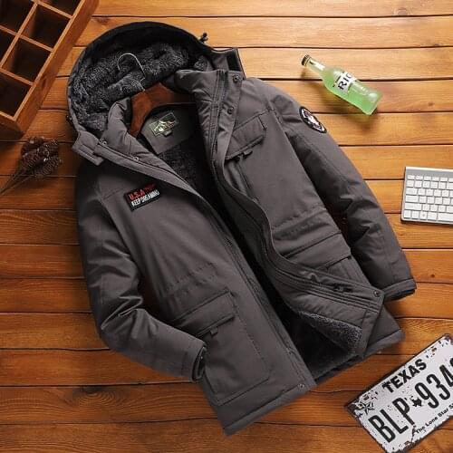 YuWaiJiaRen Parka Men Winter Coat Thick Warm Inside Cotton Linner Hoodies Mens Brand Clothes 2018 New Air Force One Military