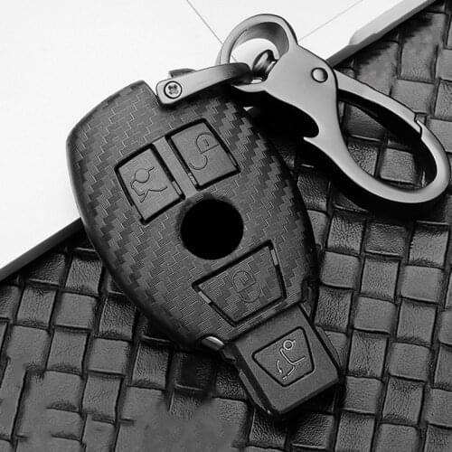 Carbon fiber Plastic Car Key Case Cover For Mercedes Benz A B C E G Class C200 C300 E350 W205 E260L GLK A45 AMG BGA Accessories
