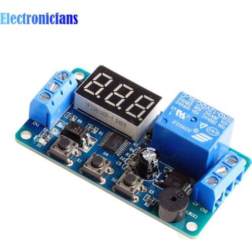 Digital LED Display Time Delay Relay Module Board DC 12V Control Programmable Timer Switch Trigger Cycle Module Car Buzzer Hot
