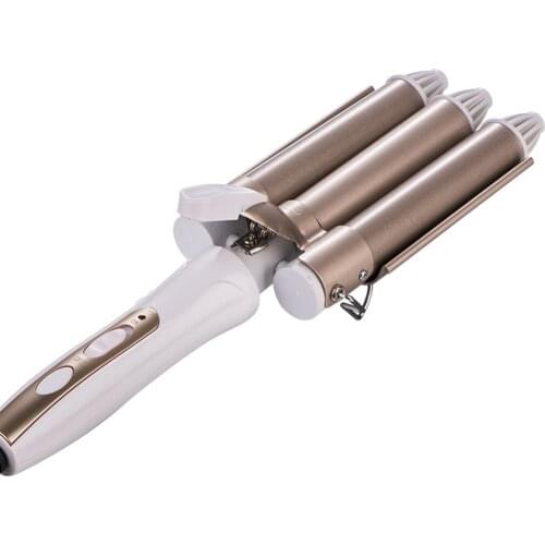 22/20mm Professional Ceramic Three Tube Curling Triple Barrel Crimper Wave Water Ripple Rolls Electric Hair Curler Styling