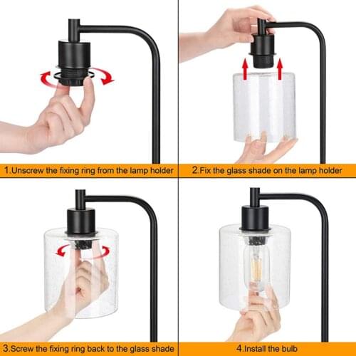 Adjustable Modern Table Lamp Bedside Desk Lamps Bedroom Night Light, US Plug