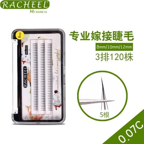 0.07 C 5D Faux Mink Lashes Ellipse Flat Eyelash 5 Flares A Shape Silk Cluster Eyelash for Pro Eyelash Extensions