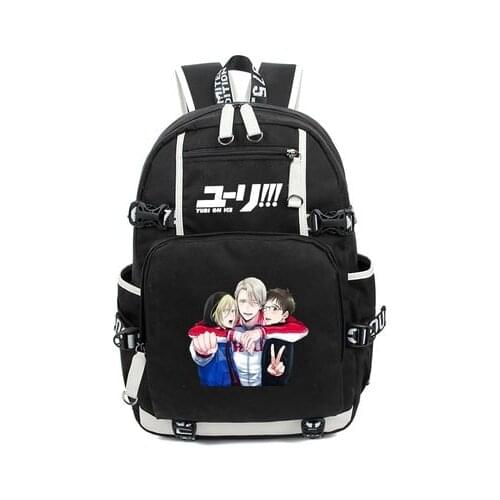 Hot Anime YURI!on ICE Backpack Cosplay Yuri on ice Luminous Canvas Bag Schoolbag Travel Bags