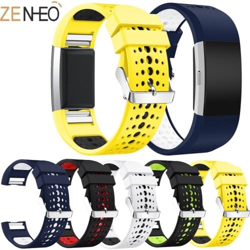 Silicone Double colors sport watch band For Fitbit Charge 2 Watchband Replacement For Fitbit Charge 2 bracelet belt Wrist Straps