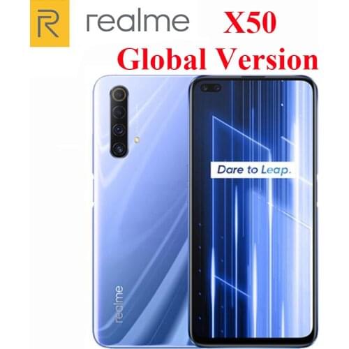 Original New Official Global Version Realme X50 5G Cell Phone Snapdragon 765G 6.57inch 120Hz NFC 48.0MP Camera 30W 4200mAh