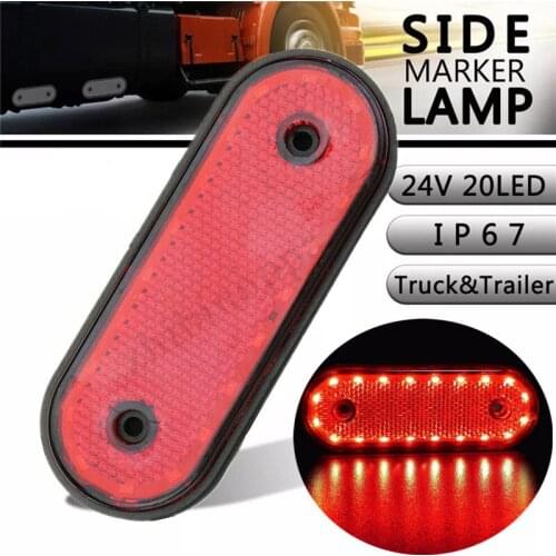 24V LED Trunk Light 20 LED Marker Lights Trailer Truck RV Boat Van Brake Stop Indicator Light Red Side Marker Light