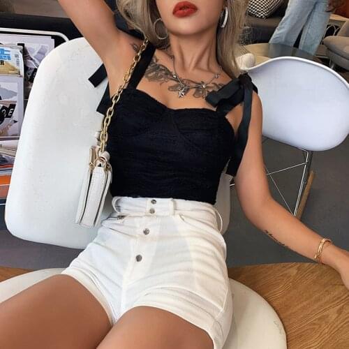 Vintage Sexy Women Adjustable Bow knot tied satin Strap Sleeveless Lace Floral Bone Bra Crop Top Tanks Tee T-shirts Partywear