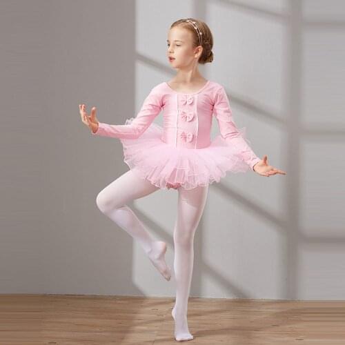 Girls Spring Four Layer Butterfly Knot Dance Ballet Dresses Toddlers Dance Costumes Skirts