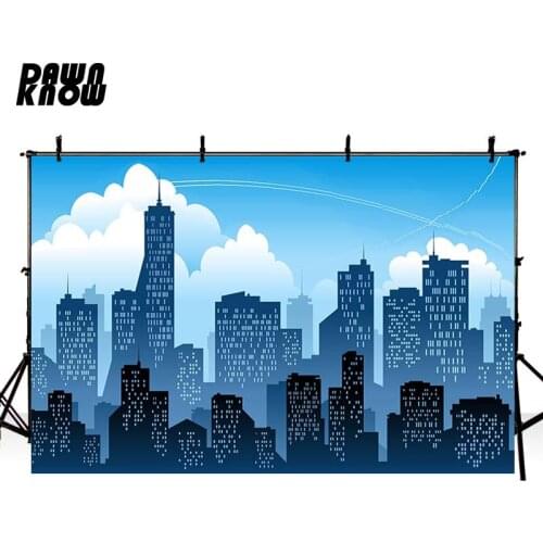 DAWNKNOW Cartoon Building Vinyl Photography Background For Newborn Sky Photo Shoot Backdrop For Wedding Photo Studio lv343