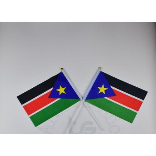 South Sudan flag Banner 14*21cm hand waving National flag Home Decoration flag banner
