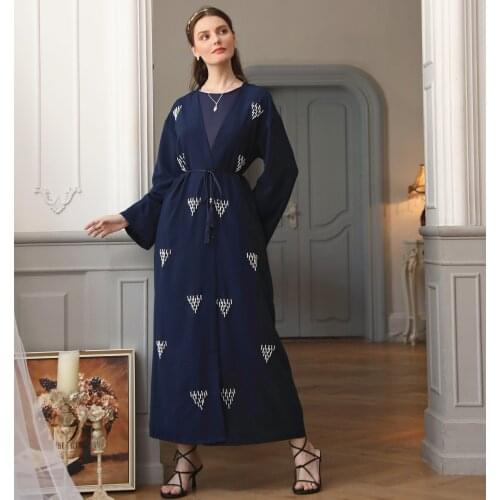 High quality dubai arab women open long dress cardigan kimono muslim abaya