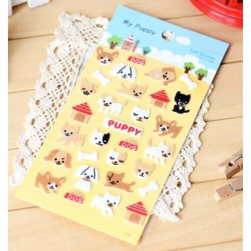 ZY DIY Cute My Puppy Dogs Printed Felt Sticker DIY Nonwoven Felt Fabric