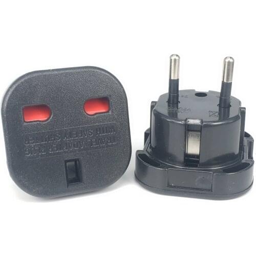 1pcs UK To EU Europe European Universal Travel Charger Adapter Plug Converter 2 PiN Wall Plug Socket