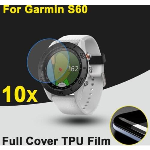 10pcs/lot Full Cover Soft TPU Anti-scratch Protective Films For Garmin S60 Sport Smart Watch Screen Protectors Band GPS Guard