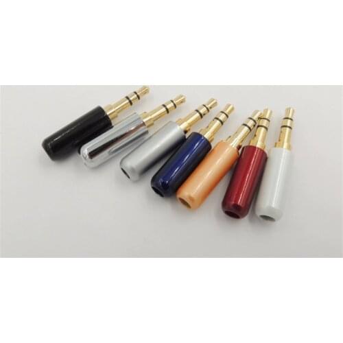 100PCS High quality 1/8 "3.5mm 3 pole trs Stereo Male Plug Audio Plug for music player soldering