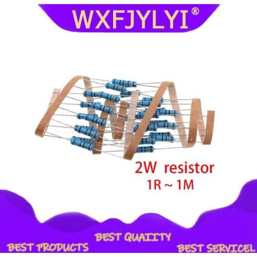 20pcs 2W Metal film resistor 1% 1R ~ 1M 2.2R 4.7R 10R 22R 47R 100R 220R 470R 1K 10K 100K 2.2 4.7 10 22 47 100 220 470 ohm