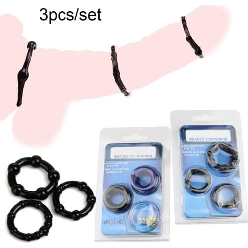 3pcs/set Penis Rings Silicone Cock Rings for Men Delay Ejaculation Semen Lock Ring Adult Sex Toys Sex Lasting Products For Men