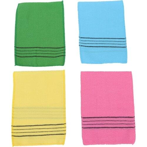 4pcs/set Double-sided Towel Korean Exfoliating Bath Washcloth Body Scrub Shower Towel Portable For Adults Coarse Grain Towel