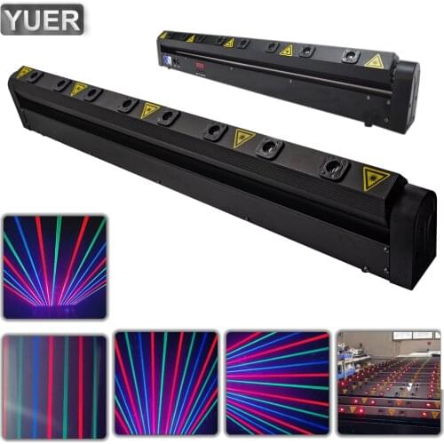8 Eyes Full Color RGB Laser Bar Light DMX512 Stage Strobe Effect Projector DJ Disco Party Dance Floor Bar Club Music Restaurant
