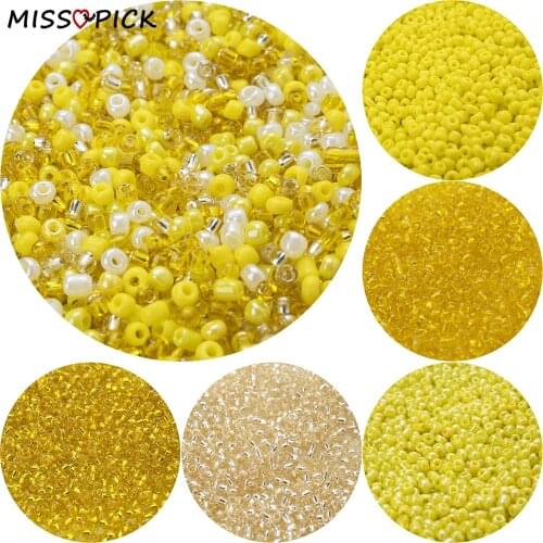 300/600/1500pcs 3mm Mix Yellow Charm Czech Glass Seed Spacer Beads DIY Bracelet Necklace Jewelry Making Accessories Supplies