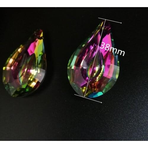 Camal 2PCS 38MM Rainbow Color Crystal SunCatcher Chandelier Lamp Prisms Hanging Pendants Home Party Lighting Lamp Decoration DIY