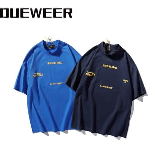 Dueweer Urban Streetwear Kanye West T-shirts Short Sleeve Hip Hop Foam Print Women Tees Summer Loose Mens Cotton T-shirt