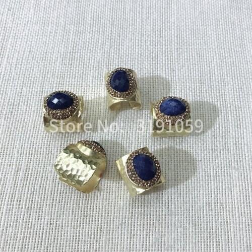 European and American fashion simple blue ring personality with fashionable and atmospheric jewelry