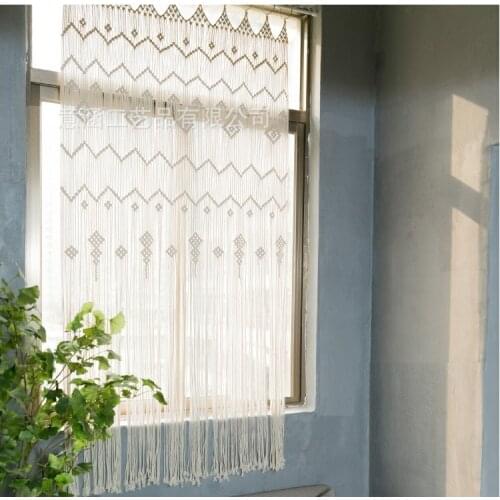 Macrame Tapestry Wall Hanging Boho Home Decor Hand Woven Cotton Tapestry Curtain Wedding Decoration Window Door Background