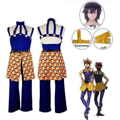 Anime JOJO JoJos Bizarre Adventure Cosplay Costume Ghirga Narancia Uniforms Men Women Halloween Party Outfit Cosplay Costumes