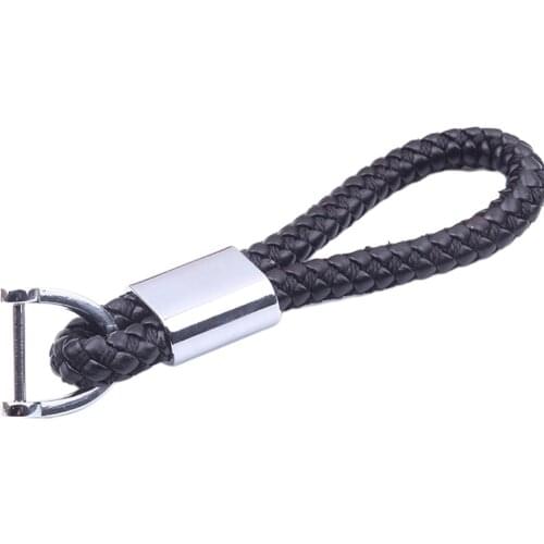 Creative Handmade Braided Leather Strap Cord Key Chain Fashion Brithday Gift Key Ring Trinket Keychians For Backpack