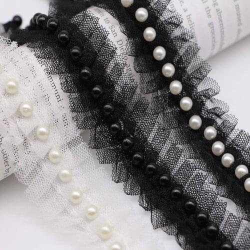 10Yard/Lot Handmade Beaded Lace Trim DIY Wedding Clothes Stage Performance Dress Headwear Decorative