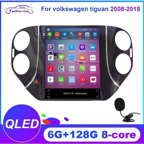 Tesla type Vertical screen android car gps multimedia video radio player for volkswagen tiguan 2008 - 2018 year navigaton
