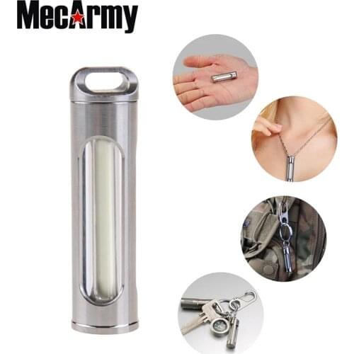 MecArmy TR26 TC4 titanium Photoluminescent Glow Bar Tail allows the light to be hung by a chain For Daily carrying