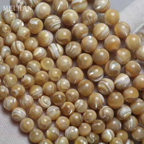 Meihan Wholesale natural 10mm shell beads round stone for jewelry making