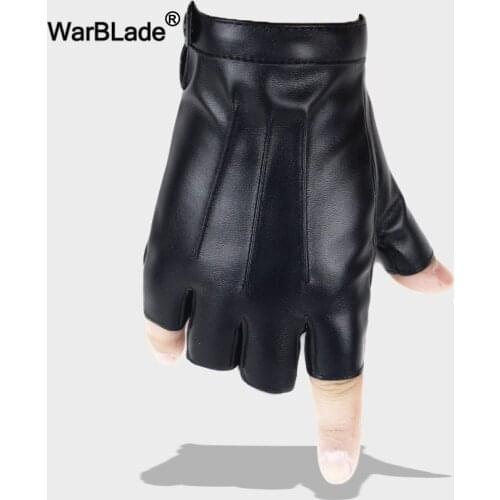 WarBLade High Quality Men PU Leather Gloves Fitness Semi-Finger Gloves Mens Half Finger Sport Driving Tactical Gloves