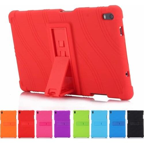 For Lenovo Tab 4 8 Plus TB-8704X Soft Silicone Cover For Lenovo TAB4 8 Plus TB-8704F/N Tablet Funda Kickstand Case+ Film+ Pen
