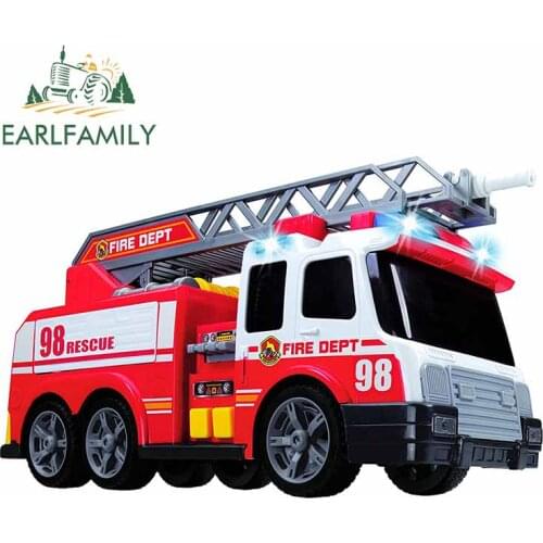 EARLFAMILY 13cm x 8.2cm For Fire Truck Car Stickers Motorcycle Fine Decal Vinyl Material Scratch-Proof Decals Decoration