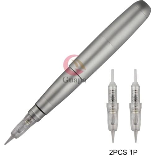 New Golden/Silver Tattoo Permanent Makeup Pen Machine Eyebrow Makeup Eyebrow Lip Tattoo Machine with Screw Cartridge needles