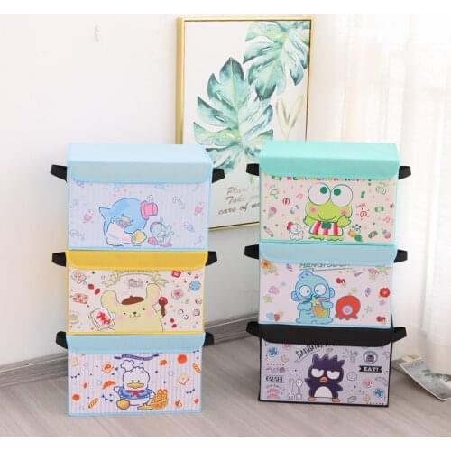 A variety of cartoon cloth art hard surface storage box with lid storage box underwear portable storage