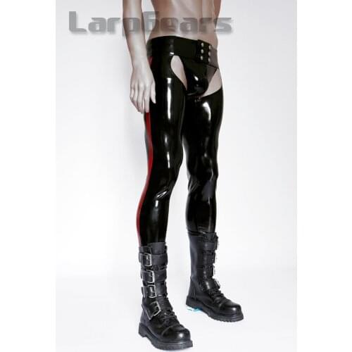 Sexy man fetish latex pants rubber trousers without the underwear