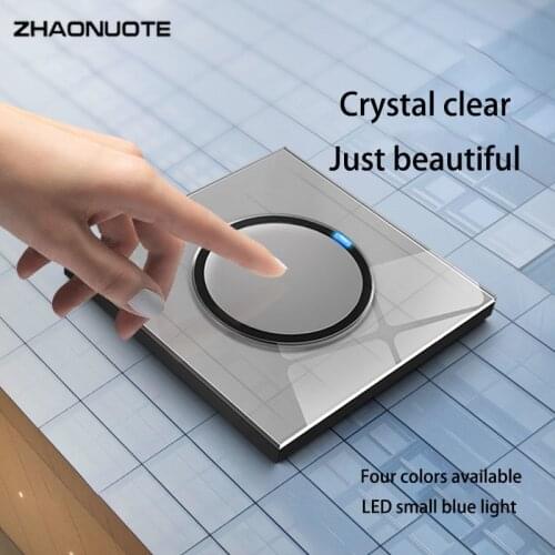 Gray 1-4 Gang 2 Way Wall Concealed Push Button Switch PMMA Acrylic Panel 86 Type Household Wall Lamp Switch