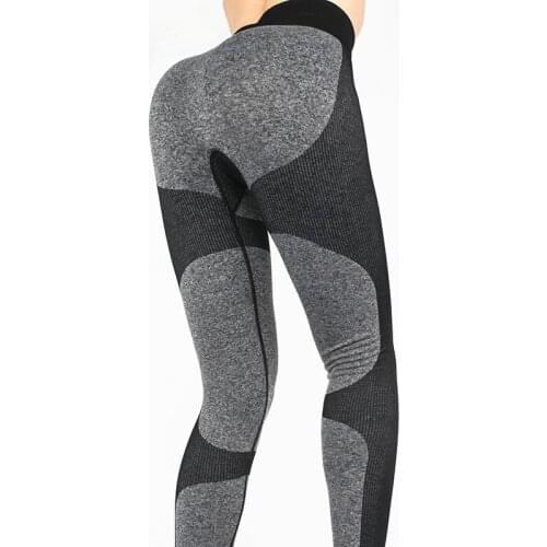 Shi Nuoxuan Bodybuilding Pants Abdomen Yoga Contrast Color Seamless Fitness Exercise Butt-lifting Cropped Pants Women