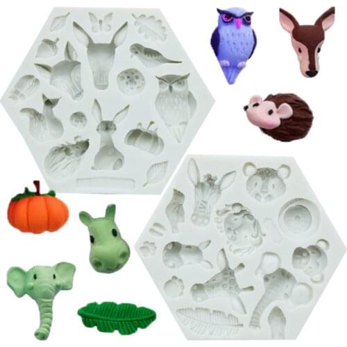 Cute Forest Animal Mould Silicone Molds Woodland Cake Decorative Mold Tools Kitchen Accessories