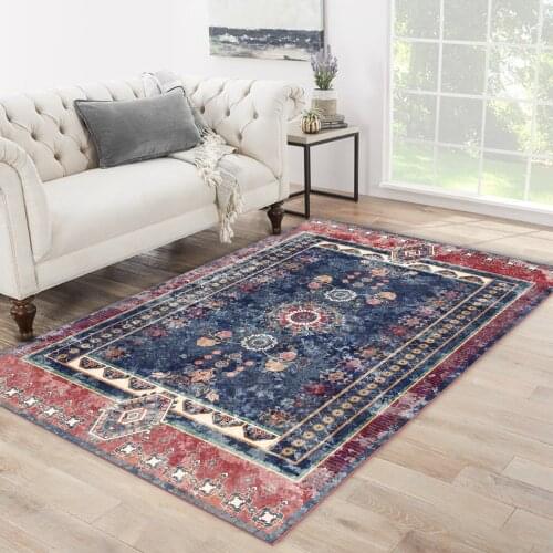 Blue red colorful flower plant ethnic patterned carpet modern carpet living room carpet free shipping soft textured carpet