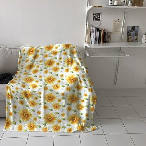 Modern Sofa Blankets Sunflower Yellow Plant Fresh Travel On The Plane Portable Flannel Warm Blanket Bedroom Bed Coverlet