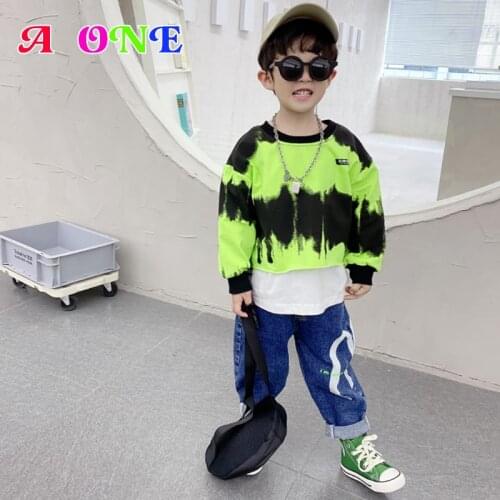 Spring Autumn boys sweatshirts kids hoodies baby tops boys clothes fashion geometric 2T to 12 Yrs