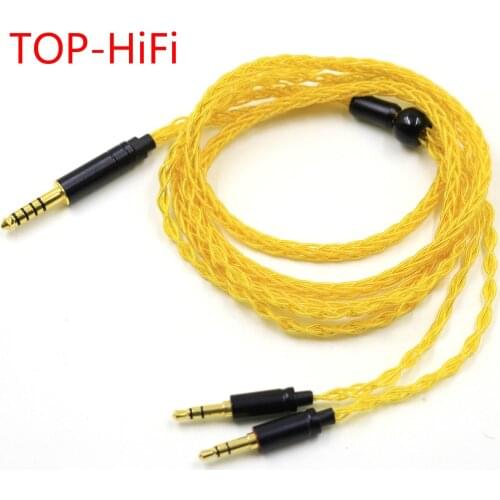 TOP-HiFi 1.25m 8 Cores Headphone Earphone Cable For Denon AH-D600 D7100 Hifiman Sundara Ananda HE1000se HE6se he400 2x3.5mm Plug