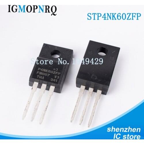 10PCS STP4NK60ZFP TO-220 P4NK60ZFP MOSFET PowerMESH Zener SuperMESH New